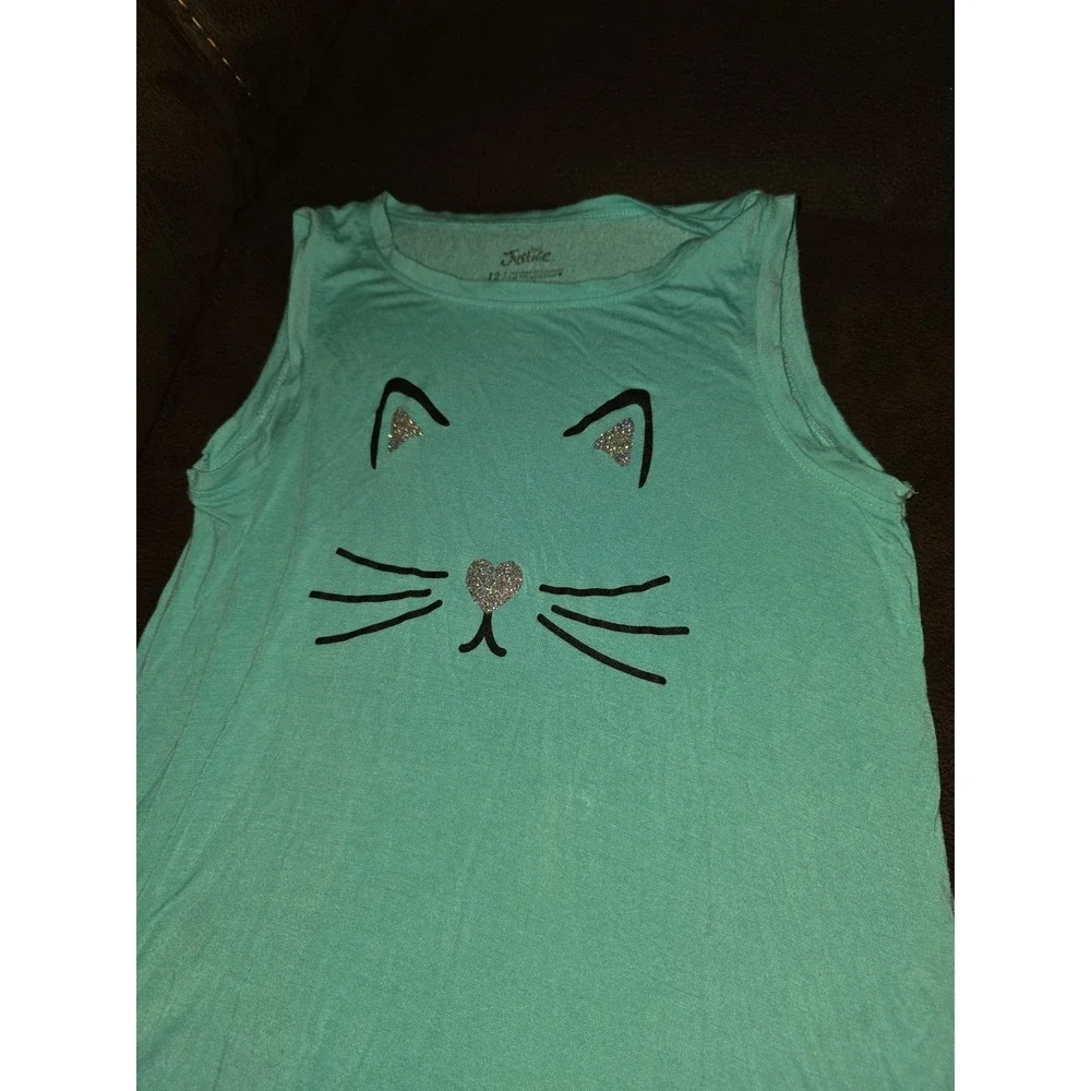 Justice cat meow top and shorts outfit‎ size 12